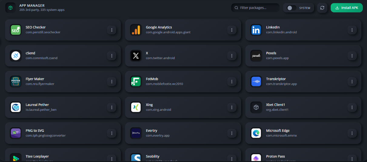 App Manager Content